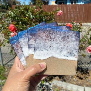 AGREE UNIQUE DESIGN SOUS-VERRE EN RÉSINE DE BOIS ÉPOXY pour Café Thé Boisson Bois Personnaliser Tasse à thé carrée ronde - Product Image 5