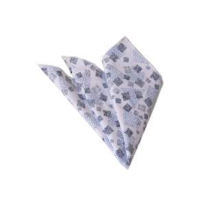 Mouchoir de poche à col carré bleu marine sur blanc - Product Image 1