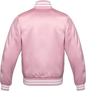 Chaquetas Varsity de Satén Semi-Sublimadas, Chaquetas de Satén Bordadas Hechas a Medida con Diseño Personalizado, Impresión por Transferencia de Calor - Product Image 4