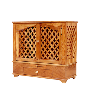 Luxury Wooden <b>Mandir</b> for Home Handmade Solid Wood Pooja Temple Indian Prayer Cabinet With Natural Polish Living Room KA831 - Product Image 3