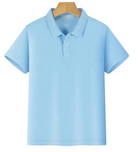 Polo de alta calidad al por mayor para niños, Camiseta lisa de algodón polivinílico de estilo informal con estampado de logotipo personalizado para escolares - Product Image 1