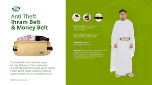 Riñonera Antirrobo de Nailon de Exportación Genuina con Cierre de Cremallera, Diseño con Logotipo, Protección Adicional, Cinturón Ihram para Hajj y Umrah, Alta Demanda - Product Image 6