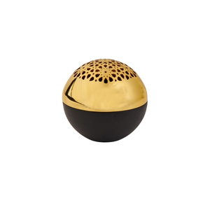 Support résistant à la chaleur pour brûleur d'encens avec base en bois et tasse en métal et couvercle en métal - Product Image 1