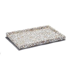 Plateau de service en nacre de taille personnalisée en forme de rectangle plateau de service pour thé café collations et bonbons plateau de service au prix le moins cher - Product Image 5
