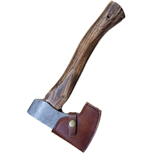 Hacha de caza de Damasco profesional con servicio OEM ODM de alta calidad personalizada al por mayor, hacha de acero al carbono hecha a mano con Funda de cuero - Product Image 6