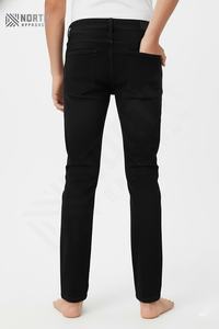 Jeans pour hommes, couleur unie, poches tendance, denim extensible, pantalon droit, printemps été, décontracté, streetwear quotidien, vêtements pour hommes - Product Image 2