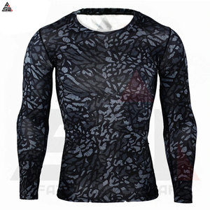 Active Wear Gym Compresión Camisa Stock Hombres Manga completa Secado rápido Transpirable 100% Poliéster Alta calidad Entrenamiento Atlético Top - Product Image 5