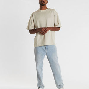 Camiseta personalizada de 100% algodón de estilo informal de lujo para hombre, ropa de calle, peso pesado con logotipo personalizado, ajuste de gran tamaño - Product Image 3