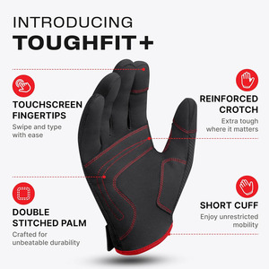 JNM SAFETY Gants utilitaires pour hommes avec doigts renforcés par LED et embouts réactifs pour écran tactile à double couture - Product Image 2