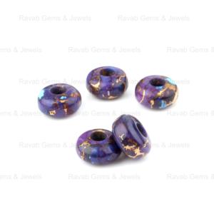 ลูกปัดพลอยโมฮาเวสีม่วงธรรมชาติ ขนาด 14x8 มม. ผิวเรียบ ขัดเงาสูง รู 5 มม. ได้รับการรับรองจากผู้ตรวจสอบอิสระ - Product Image 1