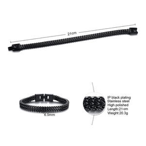 Jeulia Stainless Steel Men's Hip Hop <b>Bangle</b> <b>Bracelet</b> with Pearl and Diamond Accents - Product Image 2