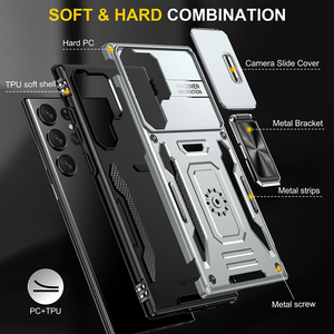 เคสโทรศัพท์ TPU มีห่วงป้องกันกล้องเต็มรูปแบบป้องกันการสึกหรอฝาครอบด้านหลังเกราะไฮบริดสำหรับ Samsung Galaxy S24อัลตร้า S23 FE - Product Image 3