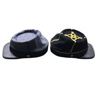 Gorro Kepi Civil W de Lana Azul con Visera de Cuero, Gorro Histórico Grande para Recreaciones Históricas