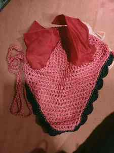 Accesorios de velo de mosca con purpurina hechos a mano de gama alta Juego de capó de oreja de equitación para caballos - Product Image 3