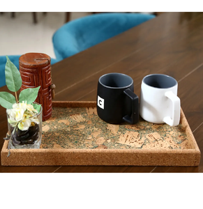 2025 Vente chaude Personnalisable Carré Absorbable Boisson Plateau De Service Naturel Fine Liège Blancs Plateaux Réutilisables - Product Image 3