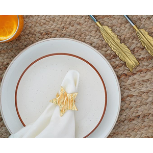 ห่วงใส่ผ้าเช็ดปากลายดาวห้าดวงทำจากโลหะสุดพิเศษสำหรับตกแต่งโต๊ะบนโต๊ะอาหาร - Product Image 3