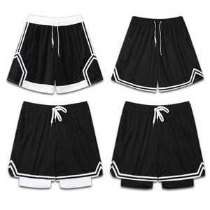 Pantalones cortos de baloncesto para jóvenes 2 en 1 ligeros de secado rápido de alta calidad personalizados de fábrica - Product Image 1