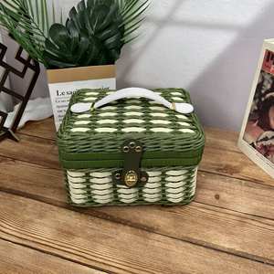Handmade Gift Baskets Rattan <b>Plastic</b> PP-Color Matching <b>Storage</b> <b>Boxes</b> Woven Suitcase Hanging Gift Box for Kitchen Food <b>Storage</b> - Product Image 4
