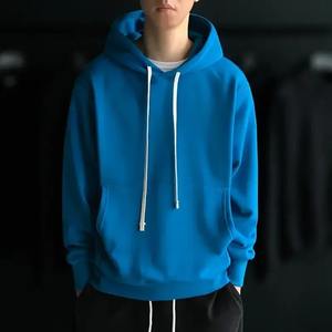 Sweat à capuche pour homme en coton 100% sur mesure, coupe ajustée, poids lourd, élégant, imprimé en 3D en relief, uni, décontracté, en polaire d'hiver, long, uni, teint - Product Image 6