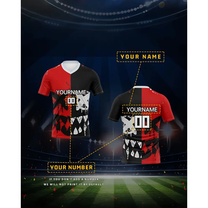 Camiseta de Fútbol Americano con Cuello en V, Nombre y Número Personalizados, Camiseta de Fútbol para Adultos, Cómoda, Transpirable y con Disipación de Calor - Product Image 2