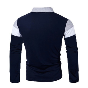 T-shirt à manches longues pour homme de qualité supérieure, décontracté, col rond, pull, logo sur le devant, 100% coton, respirant, surdimensionné, toile 180g - Product Image 6