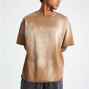 T-shirt Oversize Délavé à l'Acide 100% Coton Vintage, Col Rond, Manches Courtes, Streetwear Uni pour Homme - Product Image 5