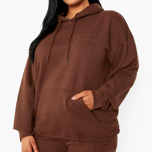 High Quality <b>Lightweight</b> Quickdry Winter Women's Streetwear <b>Hoodies</b> 100% Cotton Drop Shoulder Oversized Design Breathable - Product Image 5