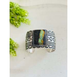 สร้อยข้อมือแฟชั่นสีดำเทอร์ควอยซ์และเงินสเตอร์ลิงของแรนดี้ บอยด์ - Product Image 1