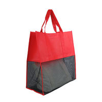 Sac en filet en polyester écologique, recyclable, portable, lavable, pour l'été, avec taille et compartiments personnalisables, pour usage cosmétique