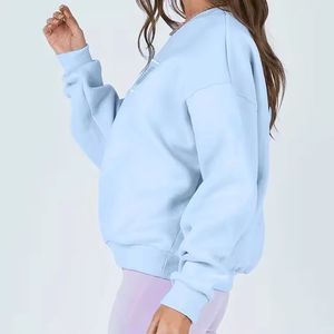 Haute qualité polaire coton surdimensionné pull col rond sweat femmes logo personnalisé broderie graphique sweats à capuche femmes Streetwear - Product Image 2