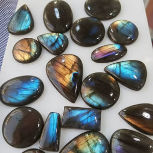 พลอยลาบราโดไรต์สีน้ำเงินคุณภาพสูง AAA ขายส่งพลอยลาบราโดไรต์ทรงหลังเบี้ย กึ่งอัญมณี ลด 20% และของขวัญปีใหม่ - Product Image 3
