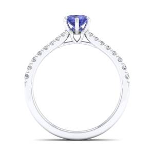 Bagues en argent sterling 925 de haute qualité REYES avec pierre précieuse tanzanite certifiée GRA, clarté VVS, moissanite, bijoux fins pour femmes - Product Image 4