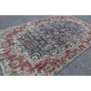 Alfombra Vintage Extra Grande, Alfombra Turca de 6.6x10.7 pies, Alfombra de Lana con Diseño Floral Azul - Product Image 3