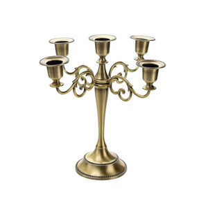 Candelabro de mesa de diseño fabuloso, candelabro de Metal de 3 brazos, candelabro decorativo pintado en negro de madera de níquel y aluminio - Product Image 3
