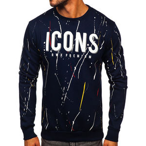 Sudadera térmica de lana para hombre con impresión personalizada Sudadera con capucha directa de fábrica OEM Proveedor Estilo vintage Sudadera de gran tamaño para hombre - Product Image 1