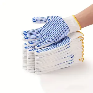 Beste Qualität 7/10/13 Maßstab persönliche Sicherheit Schutz Arbeit PVC gestrichelte Baumwollhandschuh für Herren