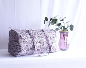 Sac de voyage de luxe à imprimé sportif - Sac de sport décontracté en coton matelassé bohème et durable avec fermeture éclair - Gris - Product Image 1