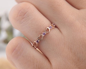 Anillo de Compromiso y Boda de Plata de Ley 925 con Amatista, Estilo Bohemio, Hecho a Mano, Regalo de Moda para Mujer - Product Image 5
