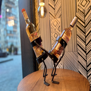 Étagère de table en forme d'arche de style industriel. Audacieux. Porte-bouteilles en métal et disponible au prix de gros. - Product Image 3