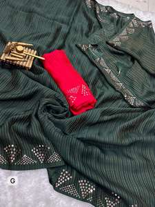 Colección Premium Georgette con lentejuelas Trabajo Saree Fabricante y proveedor de Surat al menor Rtae - Product Image 4