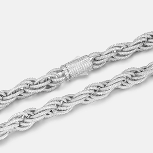 Collar de Cadena de Eslabones Trenzados Triple, Estilo Cuerda Helada, con Corte Moissanite de Lujo, de Latón, para Regalo - Product Image 3
