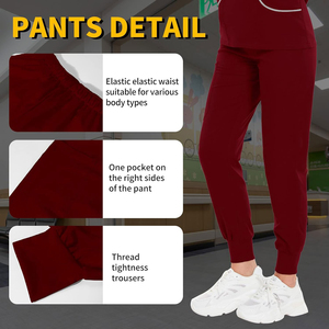 Ensembles de gommage pour femmes infirmière gommage uniforme travail à manches courtes costume col en v conception col montant manches courtes gommages uniformes ensembles - Product Image 2