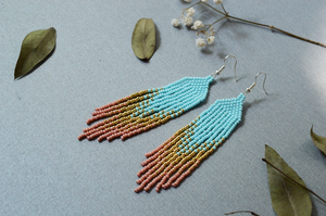 ต่างหูลูกปัดอินเดียสำหรับผู้หญิงต่างหูปักงานปาร์ตี้แฟชั่น - Product Image 3