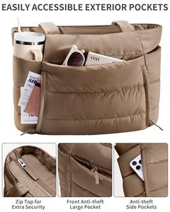 Bolsa de Mano Acolchada de Nailon Ecológica al por Mayor, Bolsa de Playa Ligera para Gimnasio y Compras, Bolsa de Mano Acolchada con Logotipo Personalizado - Product Image 5