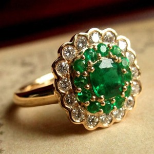 Handmade 925 Sterling Silver Fine Jewelry Vintage Green Emerald Engagement <b>Ring</b> for Women <b>Indian</b> Weddings Wholesale Lot Jaipur - Product Image 2