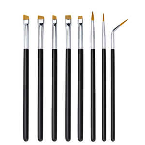 Black Sharp Fine Private Label Liquid Bent <span class=keywords><strong>Eyeliner</strong></span> Brush Super Thin Flat Angle Eyebrow <span class=keywords><strong>Eyeliner</strong></span> Corrector Brush - Product Image 2