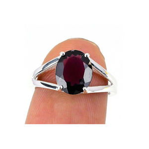 925 argent Sterling massif de haute qualité fait à la main améthyste pierre précieuse bague OEM pierre de naissance bijoux pour mariage saint valentin - Product Image 1