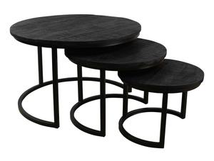 Tabouret gigogne industriel et Vintage fabriqué à la main S/2 pour salon hôtel réglable fer et bois de manguier pouf meubles de maison - Product Image 2