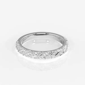 18K Gold Wedding Band with Round Cut Moissanite Diamond Elegant 18K Gold <b>Ring</b> - Product Image 4