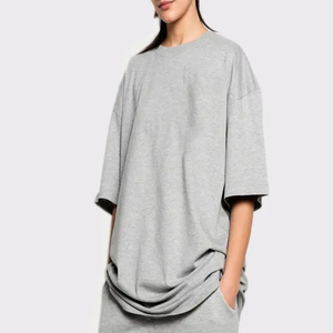 2024 calidad superior señoras jóvenes mujeres transpirable Casual camiseta suelta de gran tamaño gota hombro camiseta para mujeres - Product Image 4